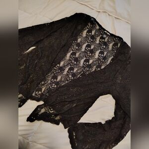 Hot Topic Lace Skull Cardigan